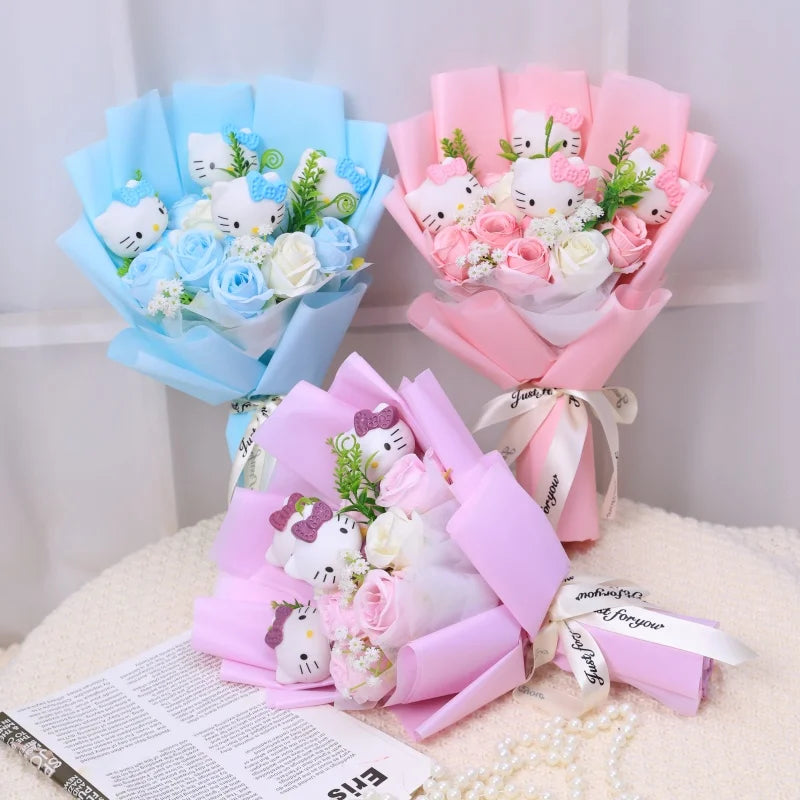 Kawaii Kitty Flower Bouquet Plush