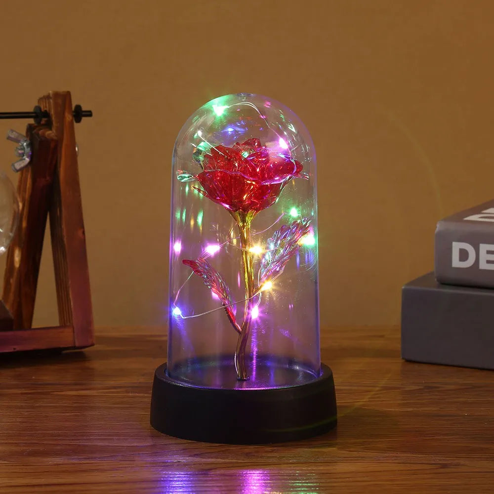 LED Enchanted Galaxy Rose in Glass Dome
