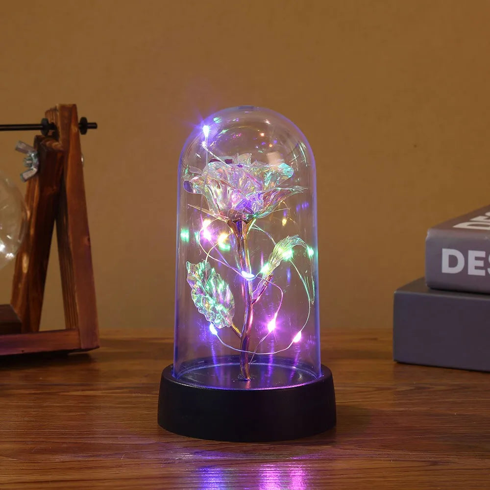 LED Enchanted Galaxy Rose in Glass Dome