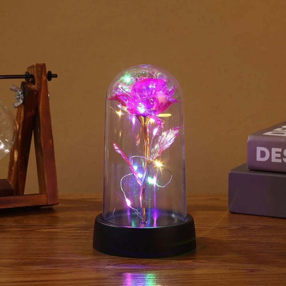 LED Enchanted Galaxy Rose in Glass Dome