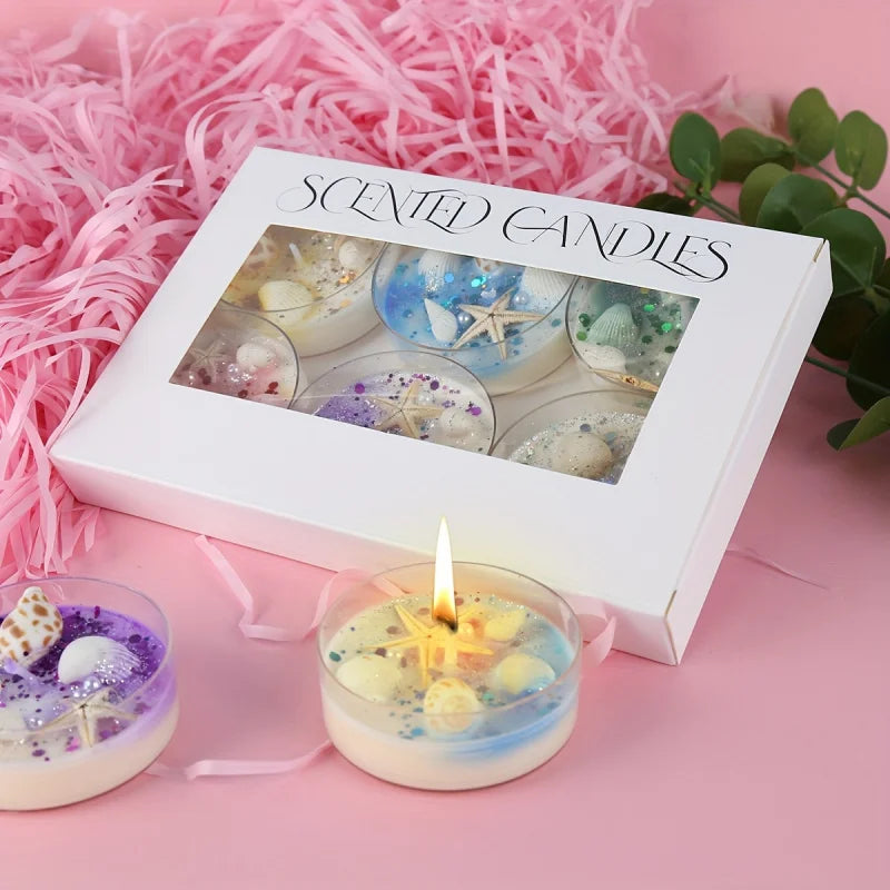 Ocean Bloom Scented Candle Gift Box (6-Piece Set)