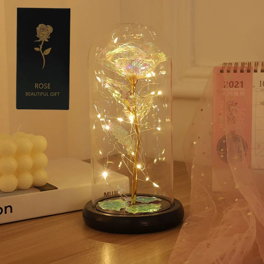 LED Enchanted Galaxy Rose in Glass Dome