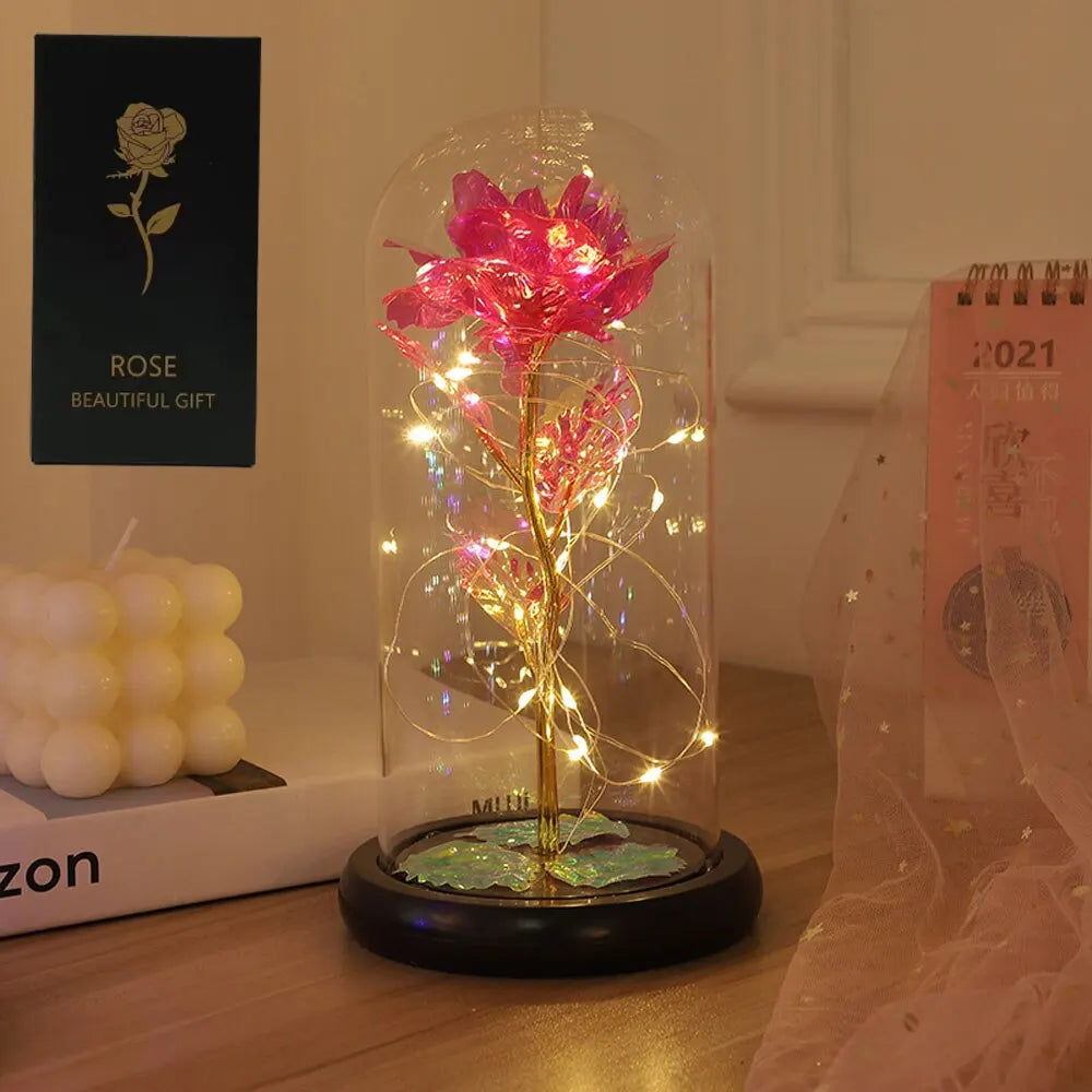 LED Enchanted Galaxy Rose in Glass Dome