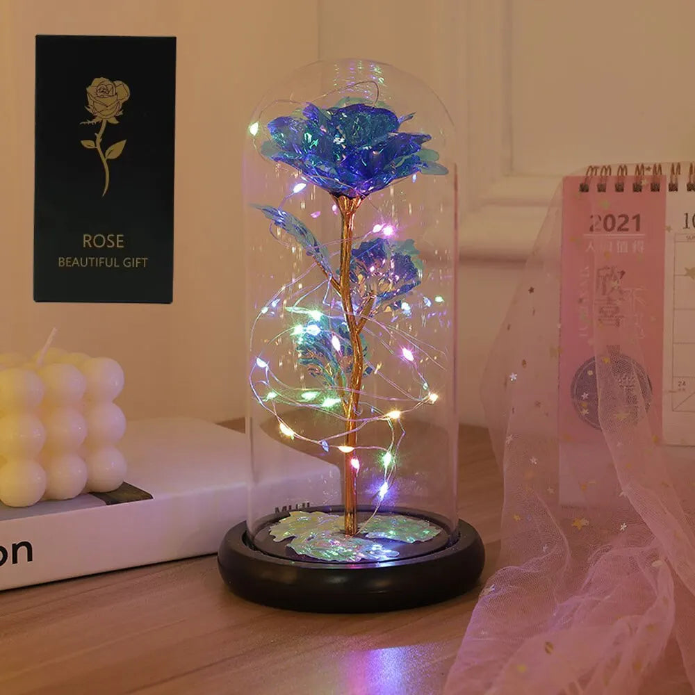 LED Enchanted Galaxy Rose in Glass Dome