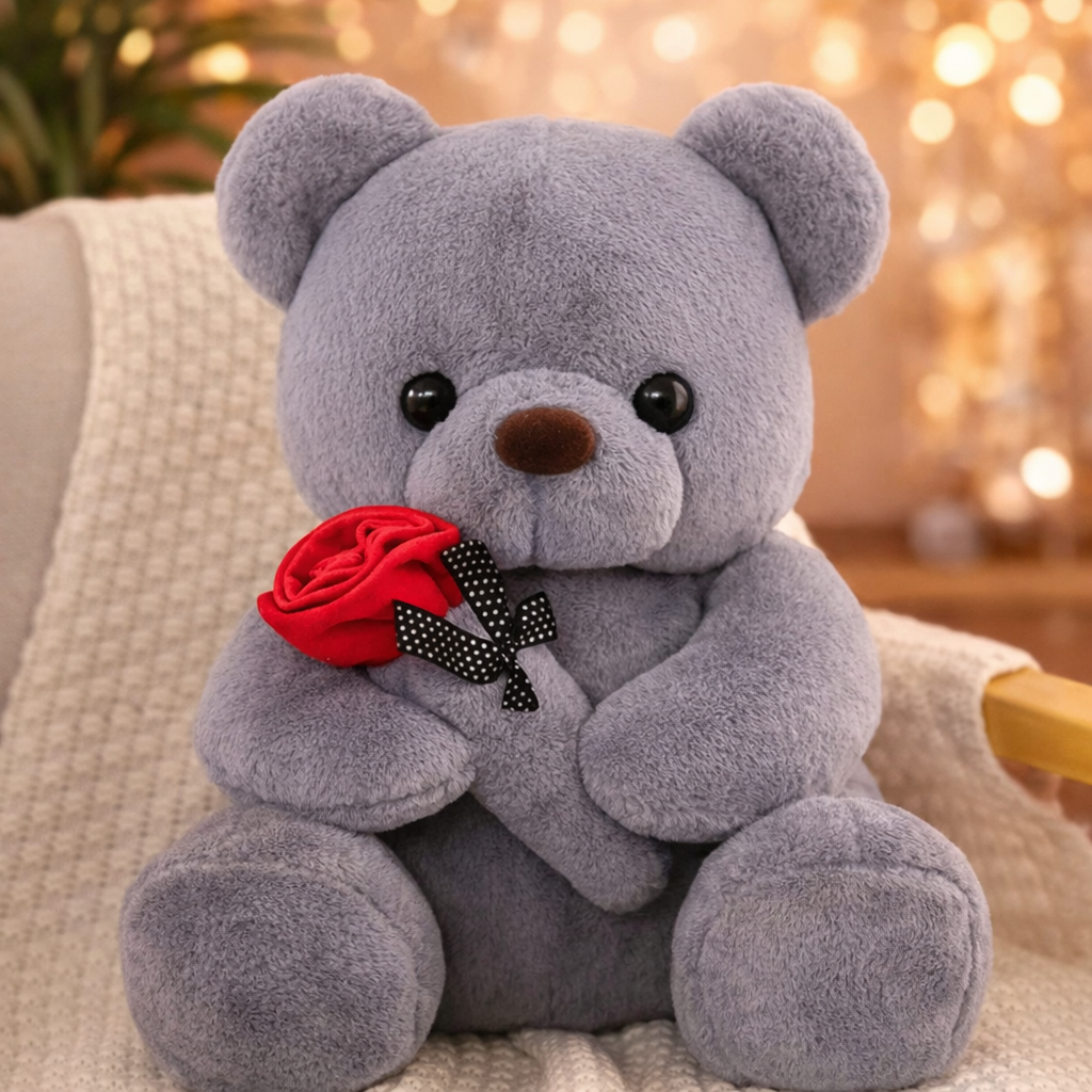 Kawaii Teddy Bear with Roses – A Meaningful Gift She’ll Love