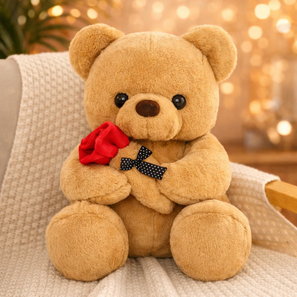 Kawaii Teddy Bear with Roses – A Meaningful Gift She’ll Love